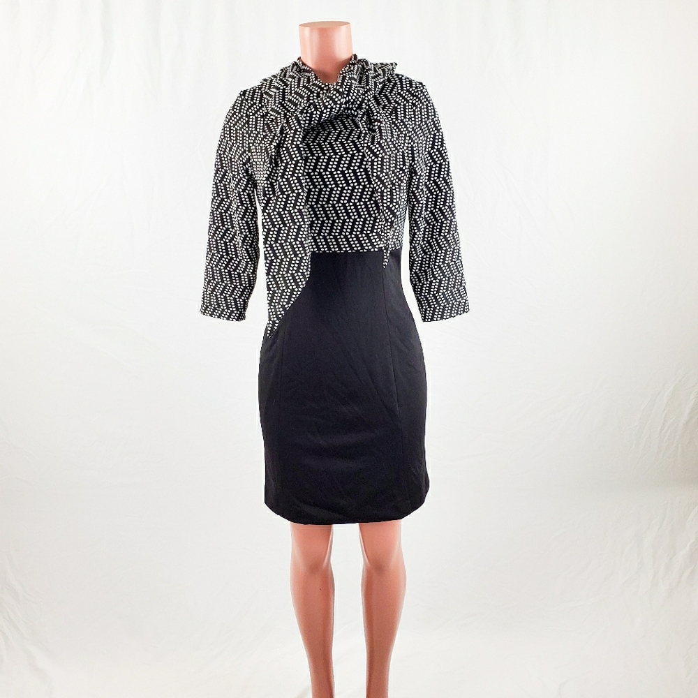 B Michael America Black and White Sheath Dress 10